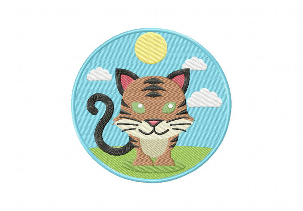 Lovely baby tiger embroidery design â daily embroidery