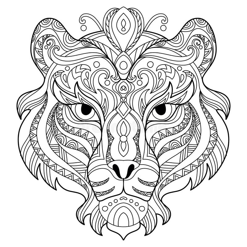 Tiger coloring book stock illustrations â tiger coloring book stock illustrations vectors clipart