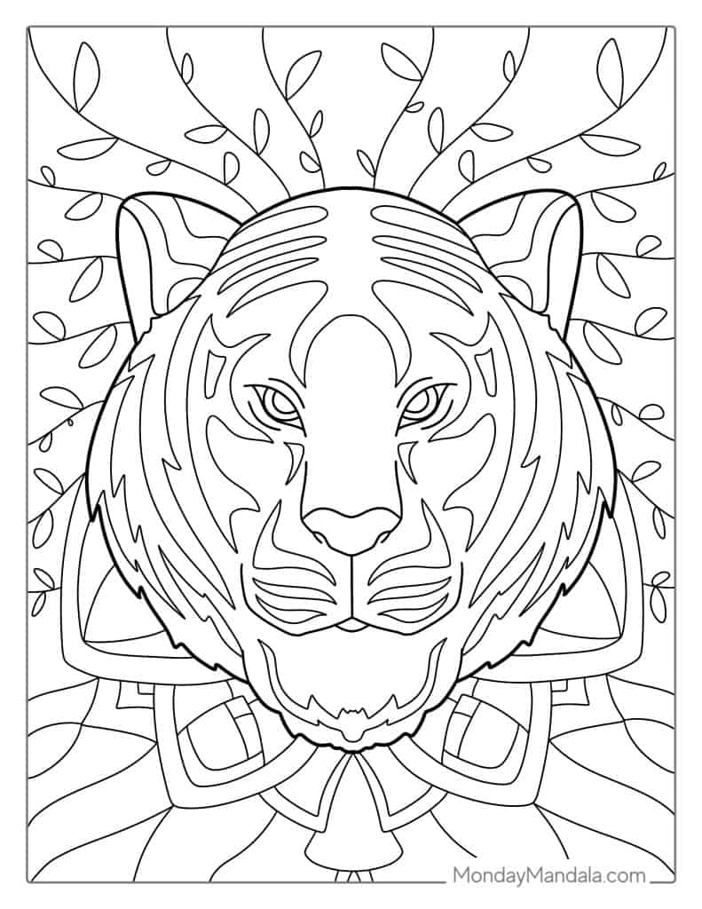 Tiger coloring pages free pdf printables
