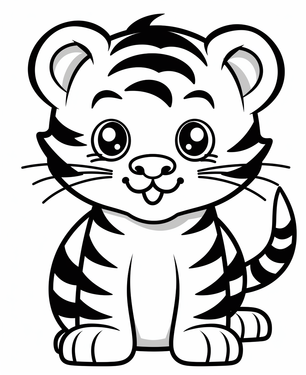Tiger cub coloring page for children years old coloring pages