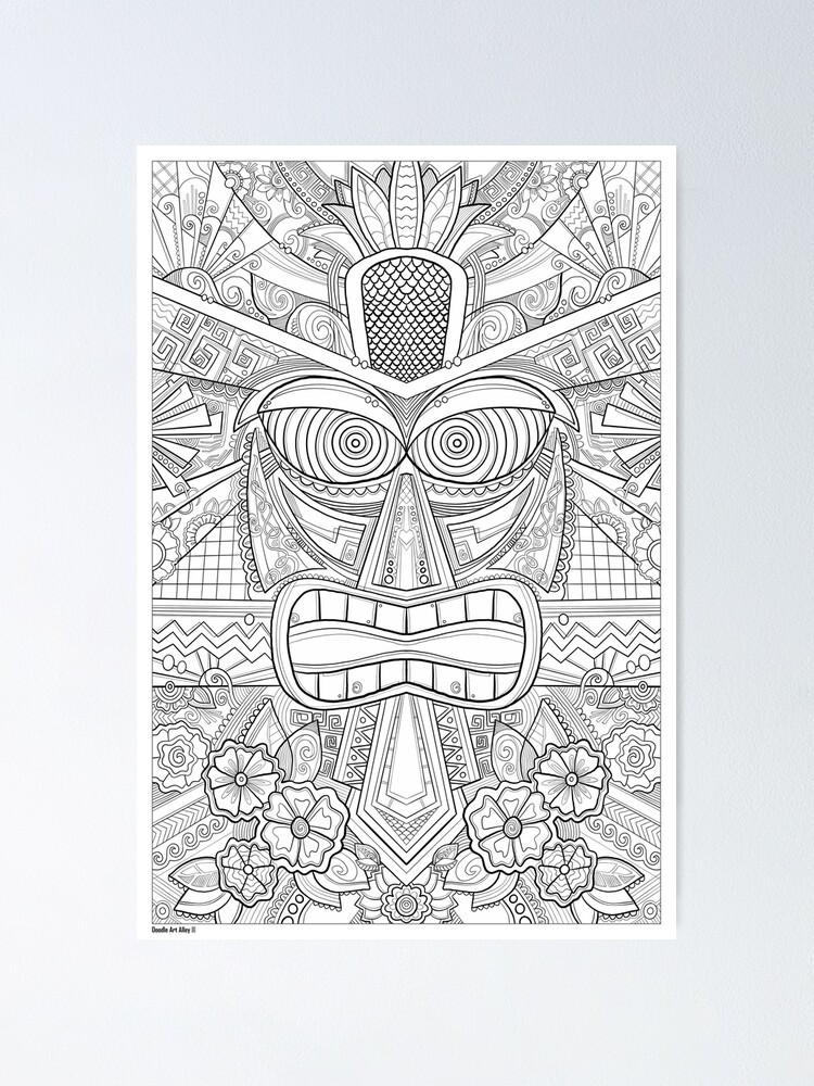 Tiki coloring art