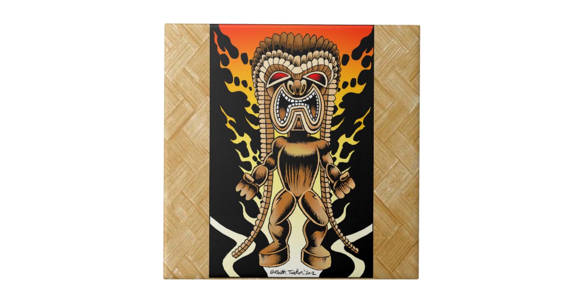 Ku hawaiian tiki god tile