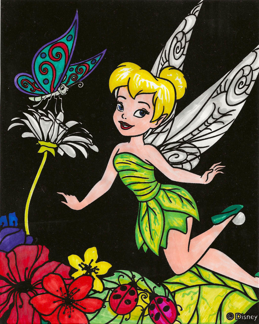 Tinkerbell velvet coloring page by dead
