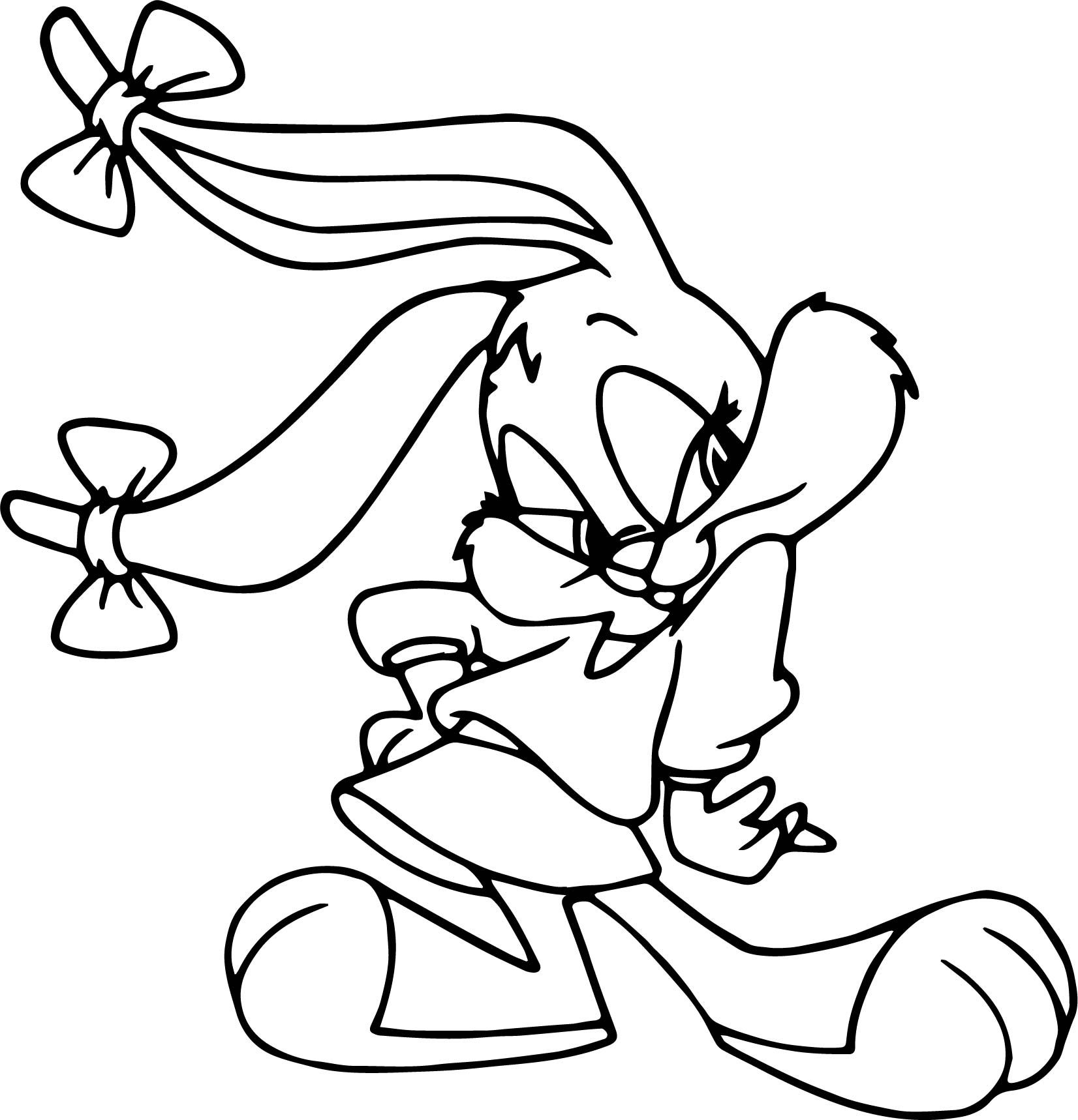 Colorful tiny toons characters coloring page