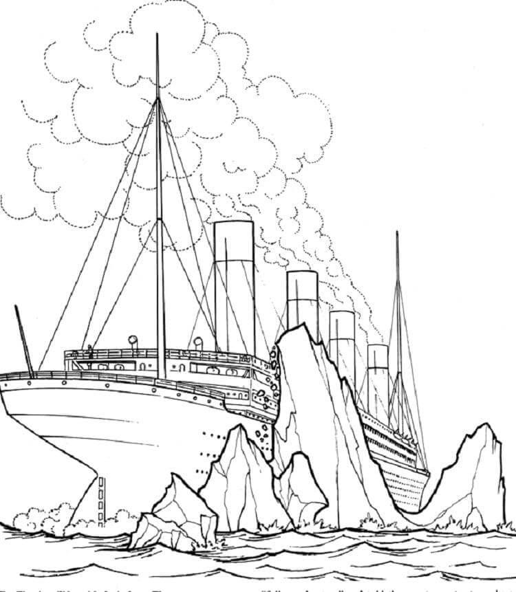 Titanic sinking basic coloring page