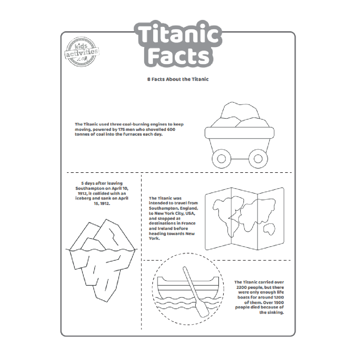 Fun titanic facts for kids to print and learn kids activities blog