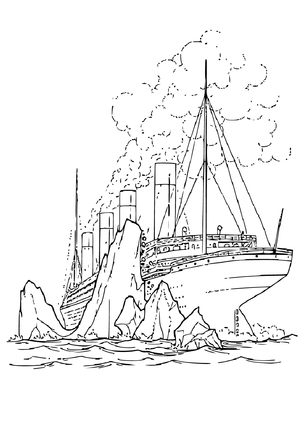 Free printable titanic iceberg coloring page for adults and kids