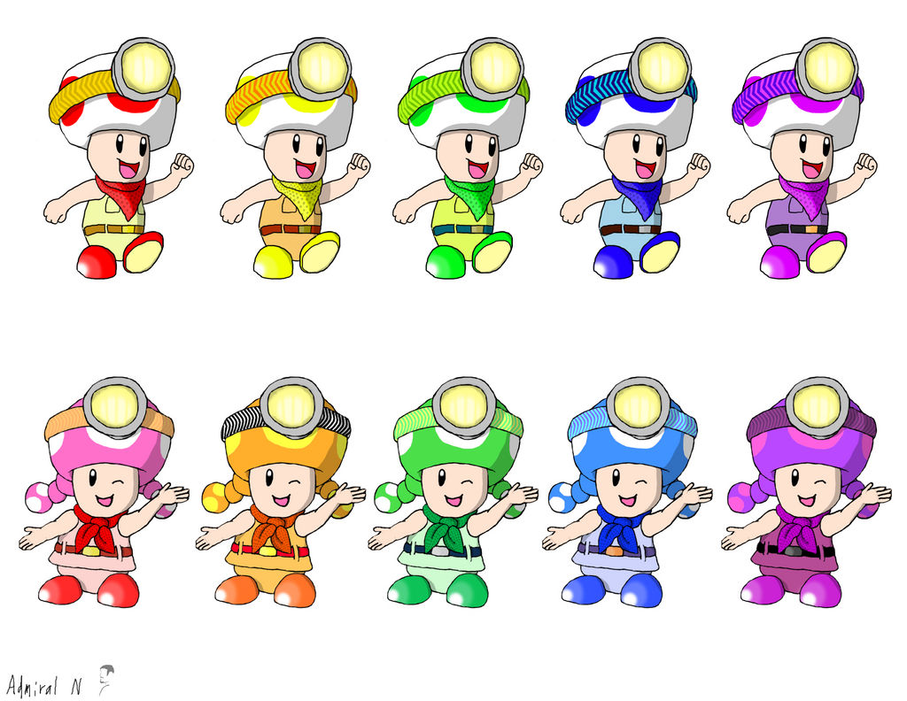 Toadtoadette smash bros color swaps by admiraln on