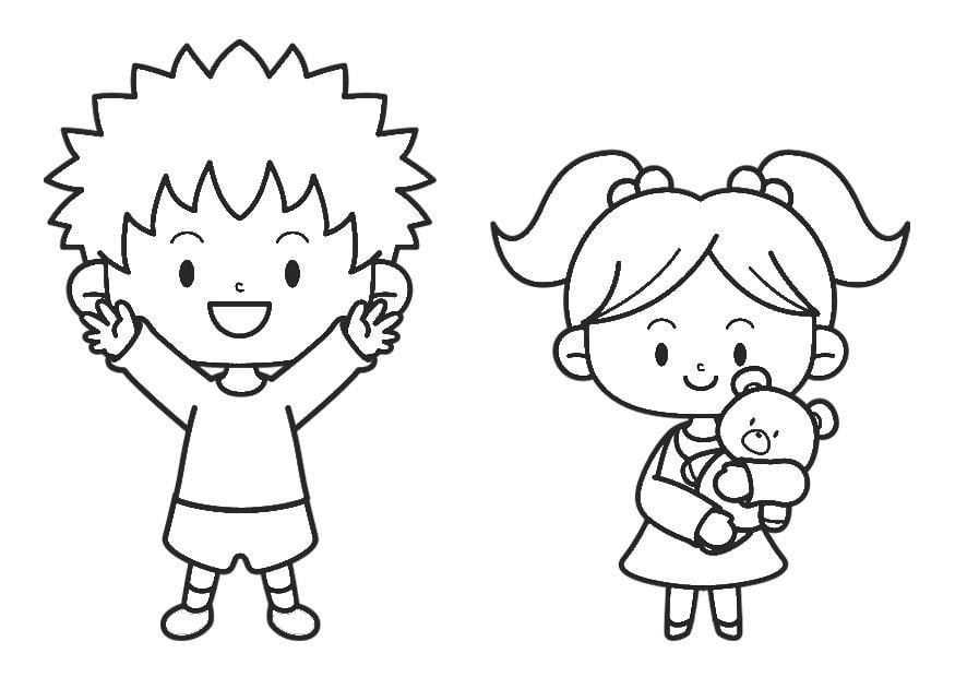 Coloring page infant and toddler