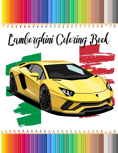 Lamborghini coloring book luxury lamborghini cars coloring book for kids and adults a stress relieving and relaxion paperback