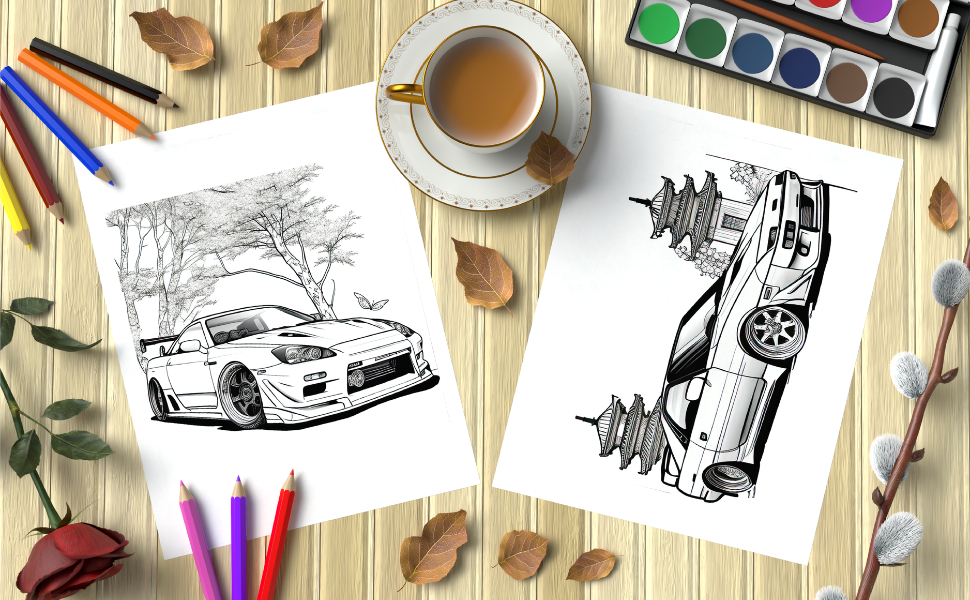 Jdm coloring book creativity and find inner peace with the ultimate jdm coloring book for adults