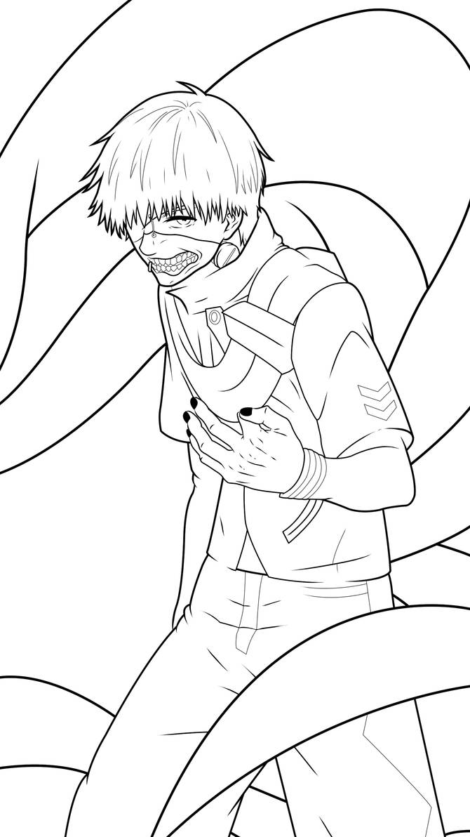 Ken kaneki from tokyo ghoul line by hekzplicit on
