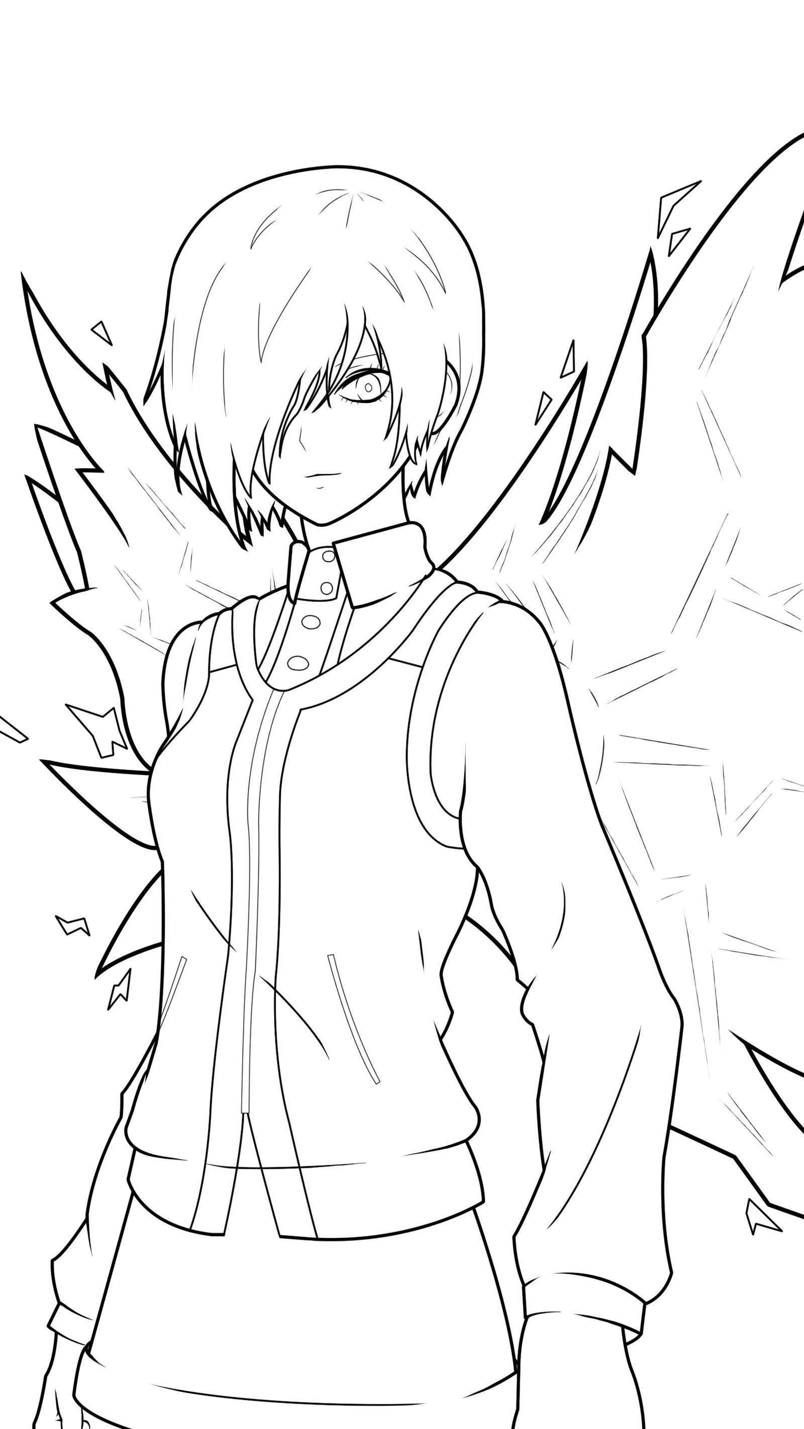 Touka kirishima from tokyo ghoul line by hekzplicit on