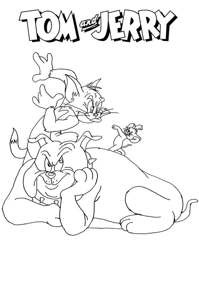 Fun tom and jerry coloring pages with spike and tyke