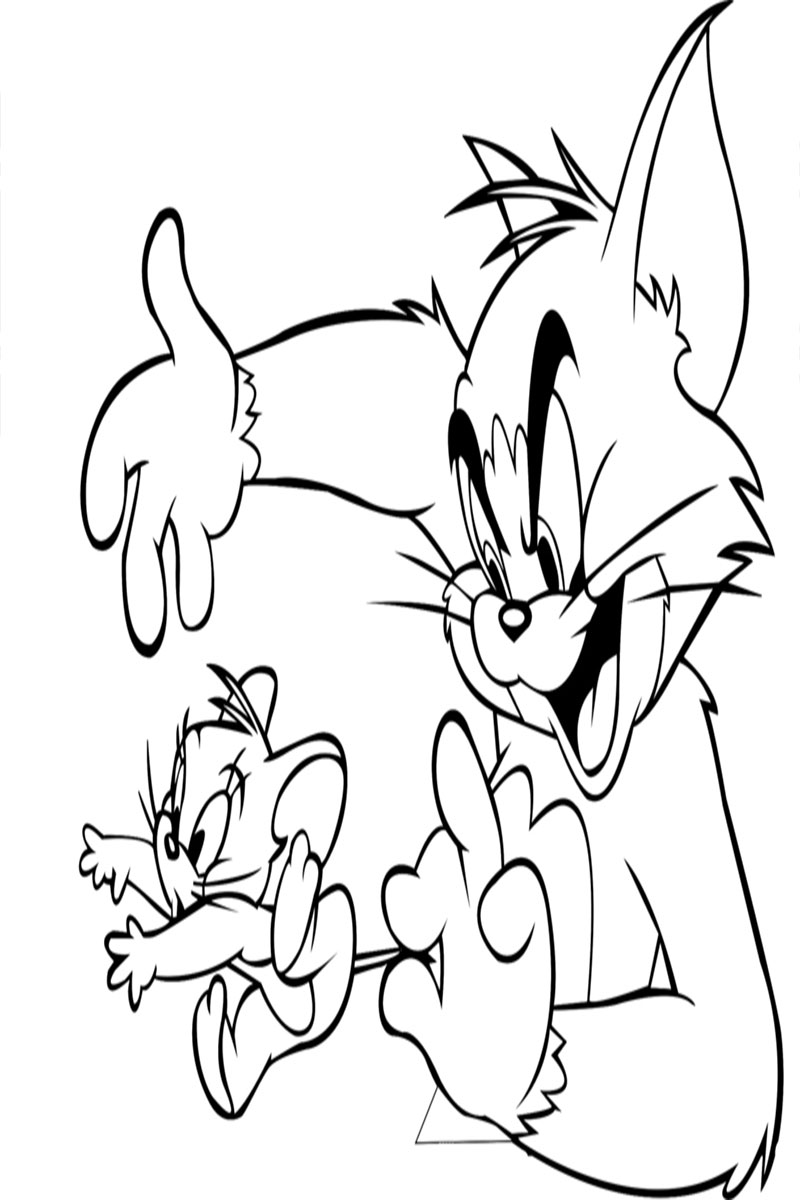 Tom and jerry cartoon coloring pages for kids free coloring pages