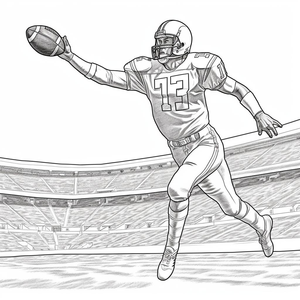 Free printable tom bradys winning touchdown coloring page