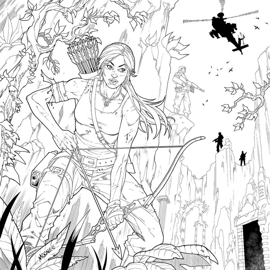 Tomb raider coloring book contest entry by mooneeart on