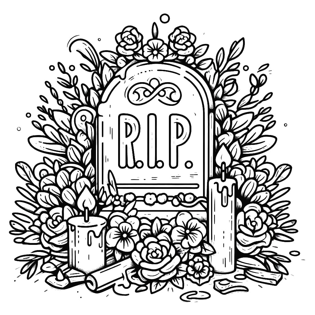 Tombstone coloring pages