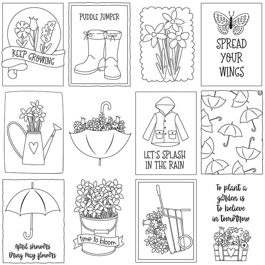 Photo play paper showers and flowers color me scrapbook paper â scrapbook supply panies