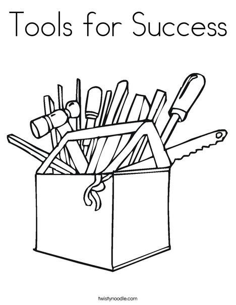 Tools for success coloring page