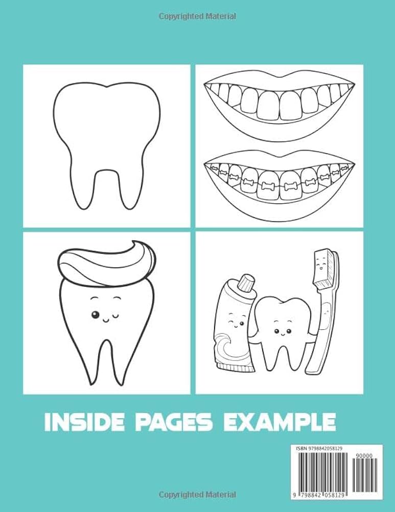 Dental coloring book for kids my dental coloring book with teeth brushing funny designs for children who love dentists by publisher exp