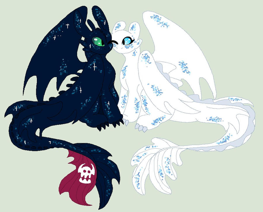 Toothless and light fury by mscreepyplaguedoctor on