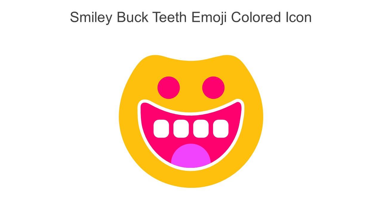 Smiley buck teeth emoji colored icon in powerpoint pptx png and editable eps format