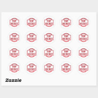 Custom color top secret red stamp spy document classic round sticker