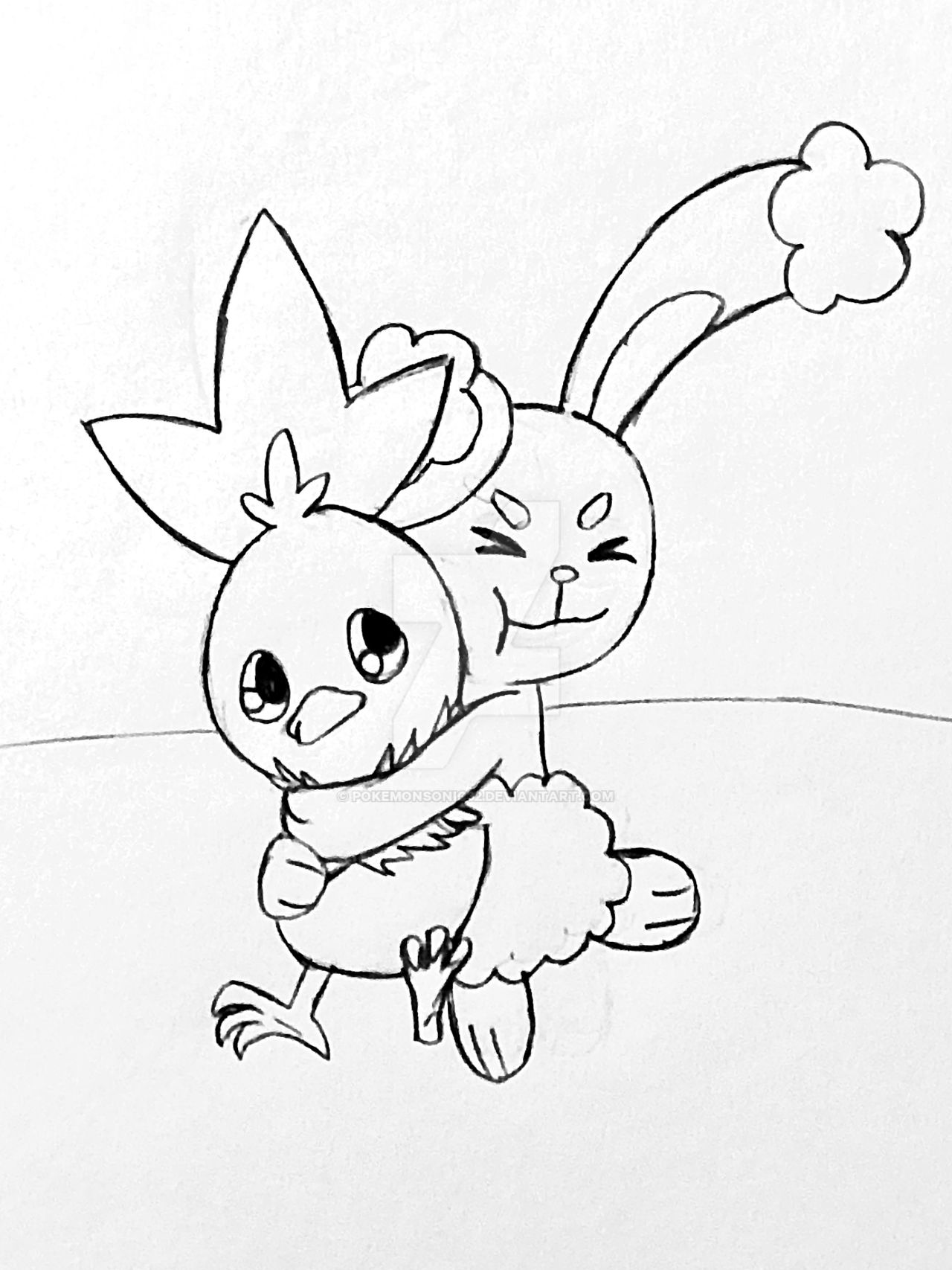 The easter buneary and torchic by pokemonsonic on