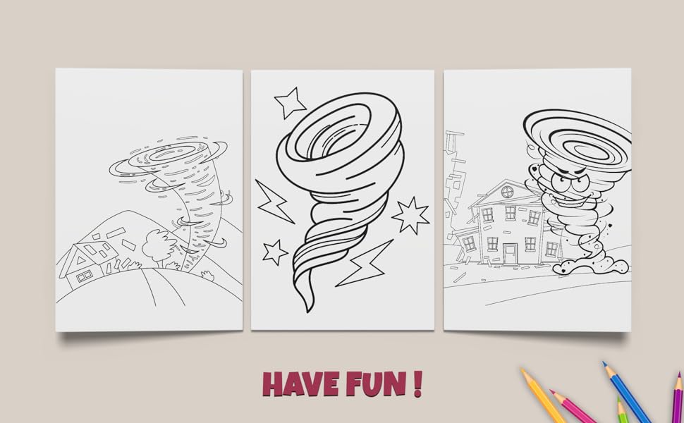 Tornado coloring book for kids and adults with unique and funny coloring pages that entertain for hours to relax e moyer robert books