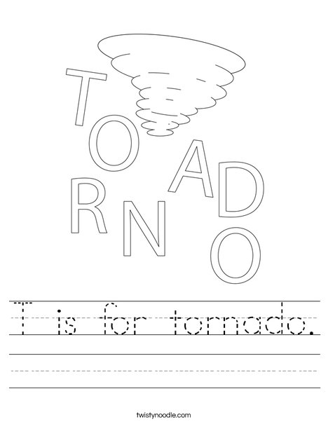 T is for tornado worksheet