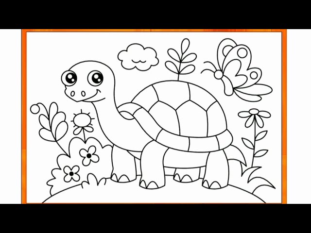 The tortoiseð drawingð coloring for kids art drawing tortoise coloring