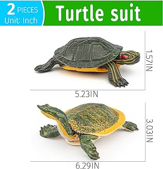 Gufoponas juguetes grandes de tortuga para niãos piezas de plãstico realista de orejas rojas figuras de tortugas brasileãas juguetes de tortugas de plãstico para decoraciãn de fiesta colecciãn de tortugas