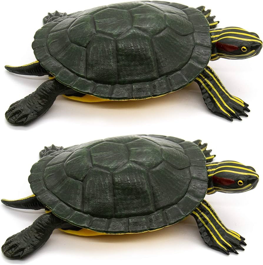 Auear figuras de plãstico realistas de animales realistas para decoraciãn de fiesta educativa tortugas deslizantes de orejas rojas juego de juguetes y juegos