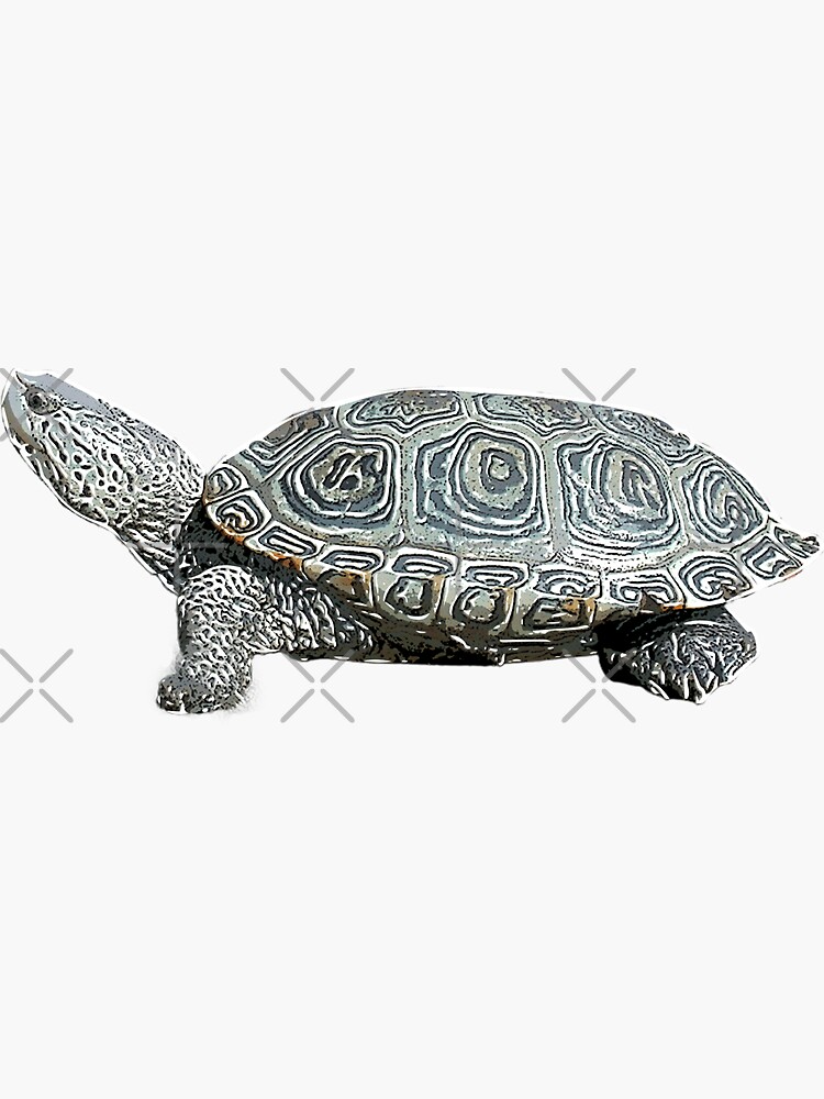 Pegatina for sale con la obra estampado alternativo blanco de tortuga de espalda de diamante de designsasstultd