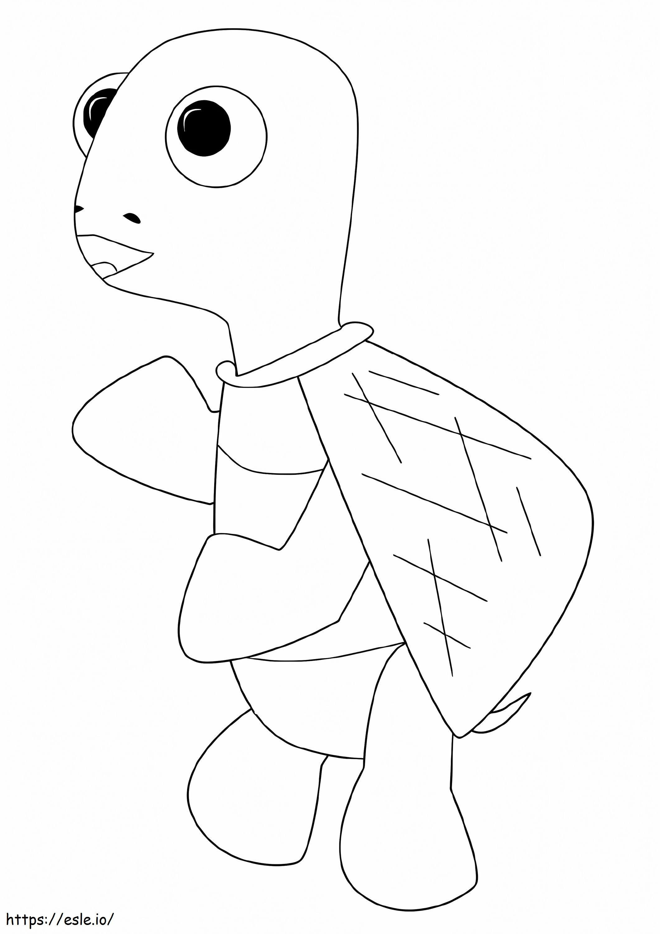 Cartoon turtle coloring page
