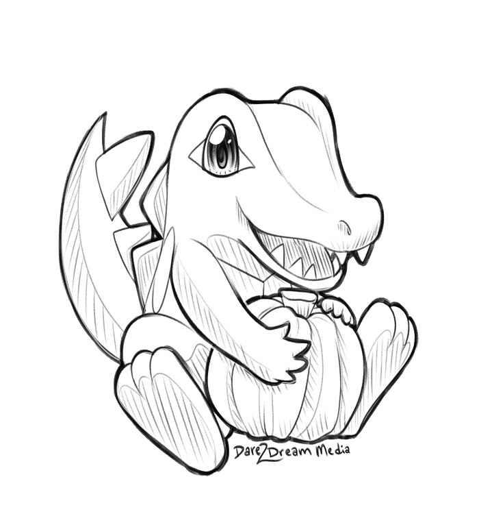 Fsf totodile line art by daredreammedia on