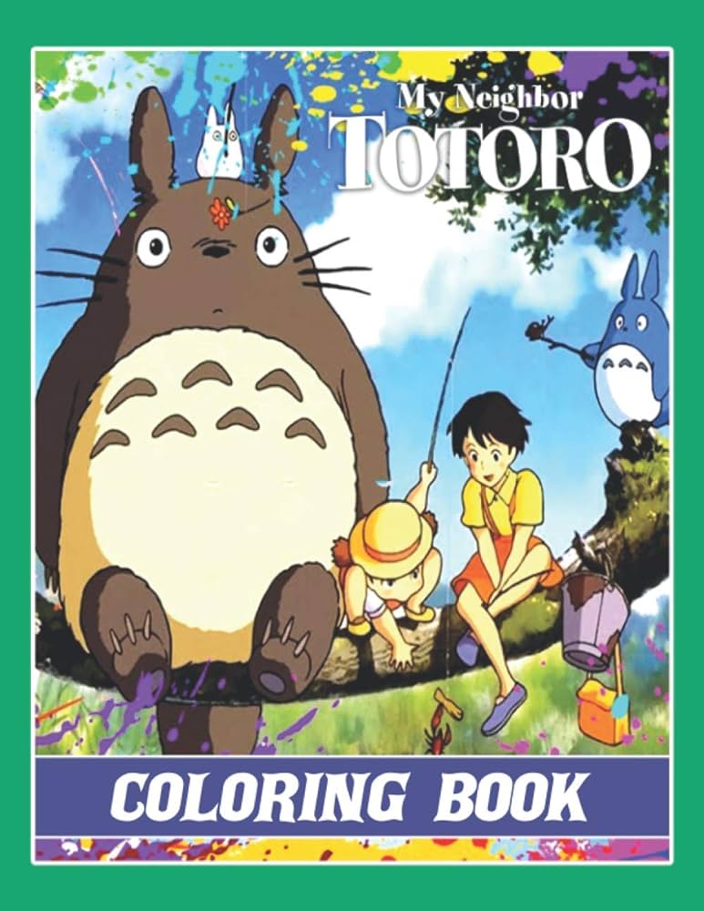 My neighbor totoro coloring book funny neko totoro coloring pages x inches