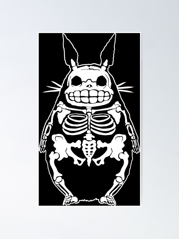Totoro skeleton poster for sale by sztundi