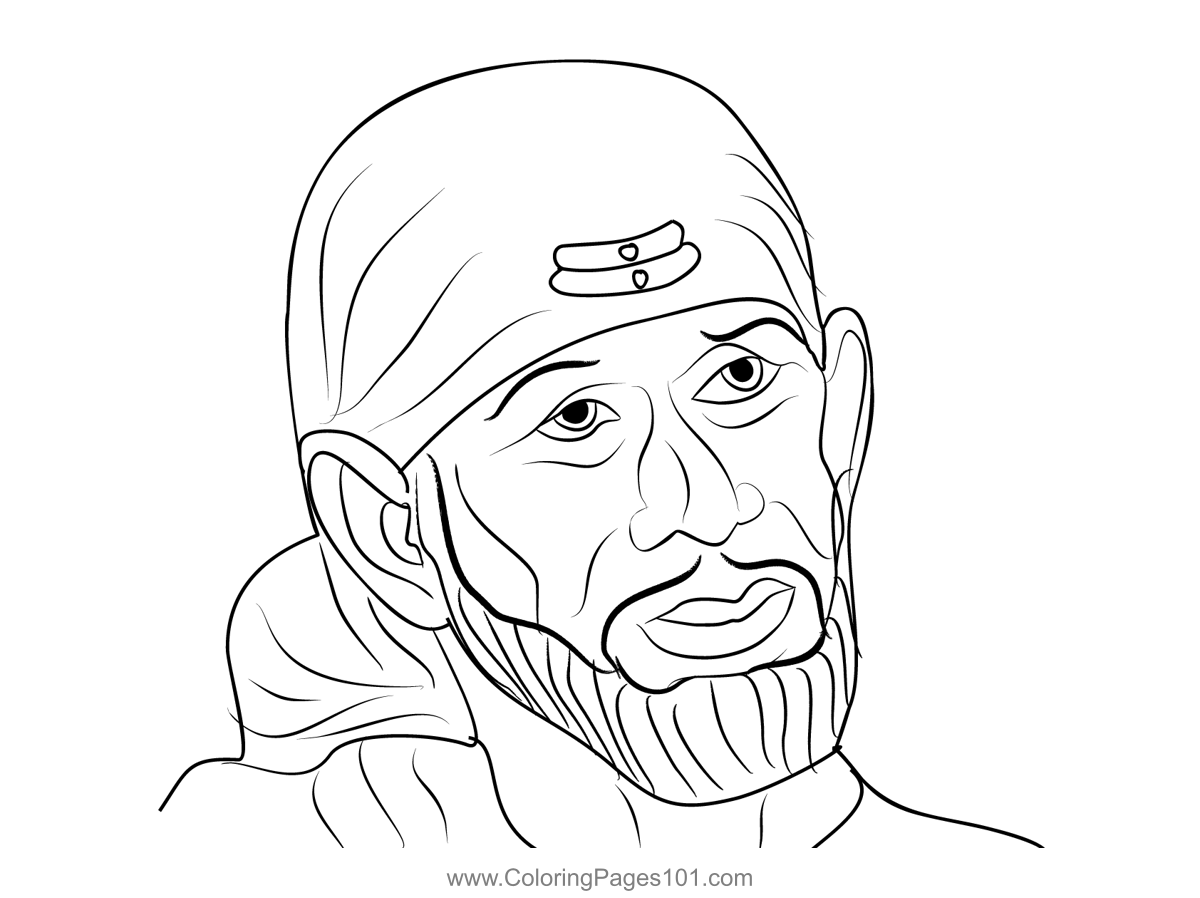 Sai baba coloring page for kids