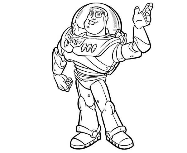 Meet buzz lightyear in toy story coloring page