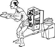 Vintage japanese travelling toy seller coloring page free printable coloring pages