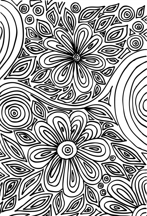 Doodle coloring page â flowers