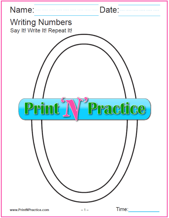 Number writing worksheets numbers words practice