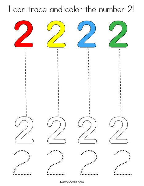 I can trace and color the number coloring page