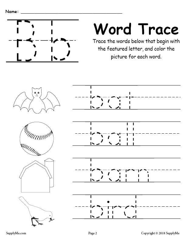 Letter b words