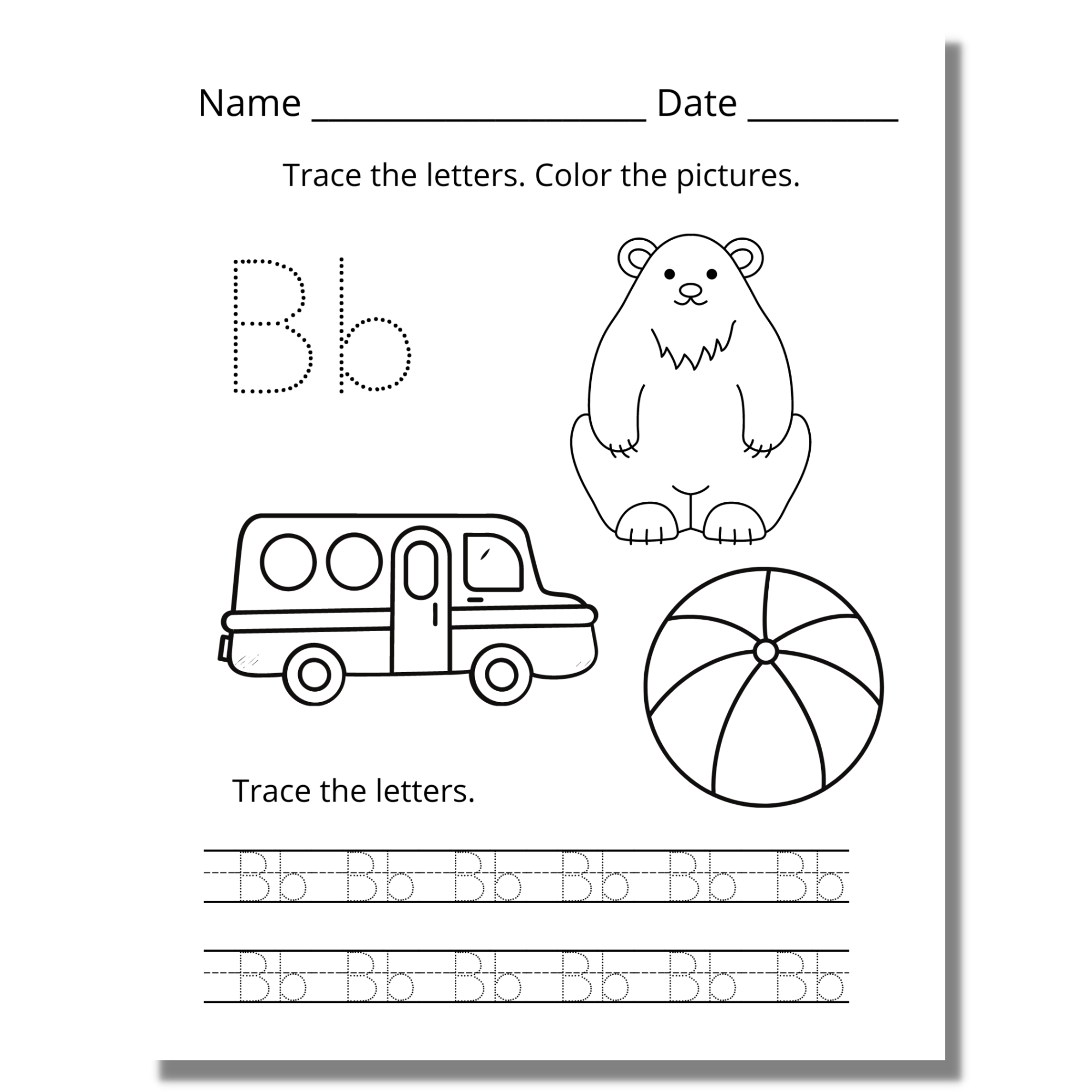 Alphabet trace color writing worksheets â at home with zan printables