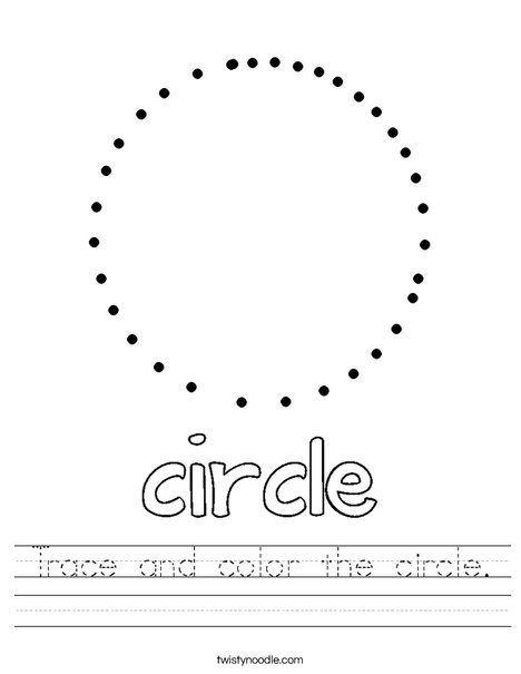 Trace and color the circle worksheet