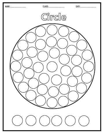 Premium vector color the shapes kids education preschool worksheet dot markers coloring pages