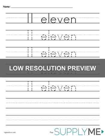 Number tracing worksheet